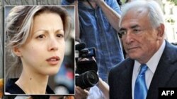 Nhà văn Pháp Tristane Banon (trái) đã nộp đơn kiện hình sự đối với ông Strauss-Kahn, cáo buộc ông Kahn tìm cách hãm hiếp cô trong một cuộc phỏng vấn tại căn hộ của ông ở Paris hồi năm 2003