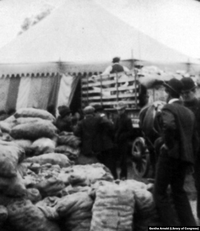 Providing for homeless thousands - delivering bread at Commissary tent