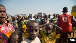 New Congolese refugees arrive at a refugee settlement in Kyangwali, Uganda, on Feb. 16, 2018.