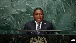 Presiden Mozambik Filipe Jacinto Nyusi, saat menyampaikan pidato di hadapan Sidang Majelis Umum PBB ke-71 di Markas Besar PBB di New York, 21 September 2016. (Foto: dok).