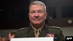 Letjen Kenneth F. McKenzie, saat mengikuti seleksi untuk jabatan Komandan Komando Pusat AS, di hadapan Komite Angkatan Bersenjata Senat diCapitol Hill di Washington, 4 Desember 2018.