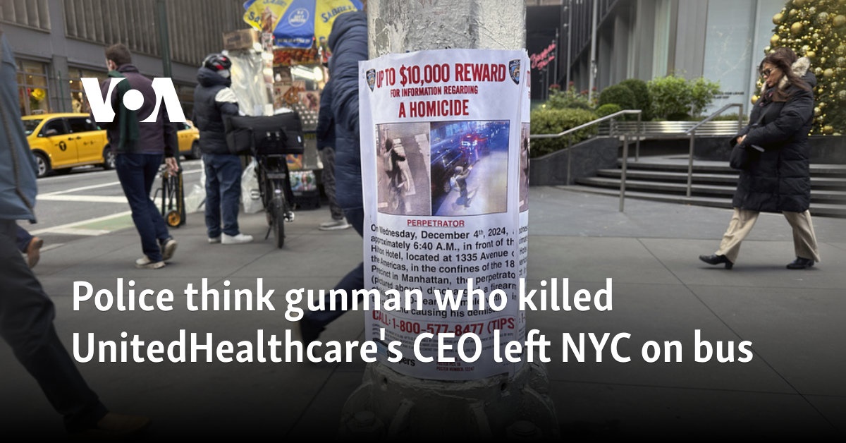 Police Think Gunman Who Killed UnitedHealthcare's CEO Left NYC On Bus