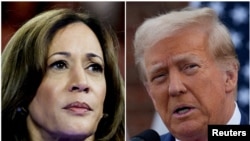 FILE PHOTO: UNkosikazi Kamala Harris loMnu. Donald Trump 