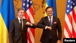 Энтони Блинкен и Дмитрий Кулеба на переговорах в Киеве, 6 мая 2021 года