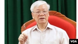 Ông Nguyễn Phú Trọng tái xuất hiện lần đầu tiên vào ngày 14 tháng Năm. (Hình: Trích xuất từ VnExpress)