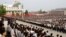 Tens of thousands of North Koreans celebrate construction of the massive Masik ski resort in Pyongyang, June 14, 2013.