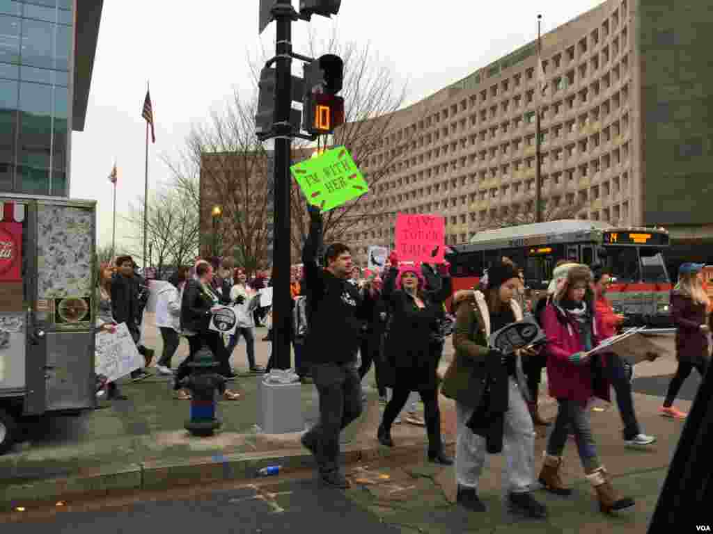 Marcha das Mulheres em Washington DC por direitos iguais. Jan 21, 2017