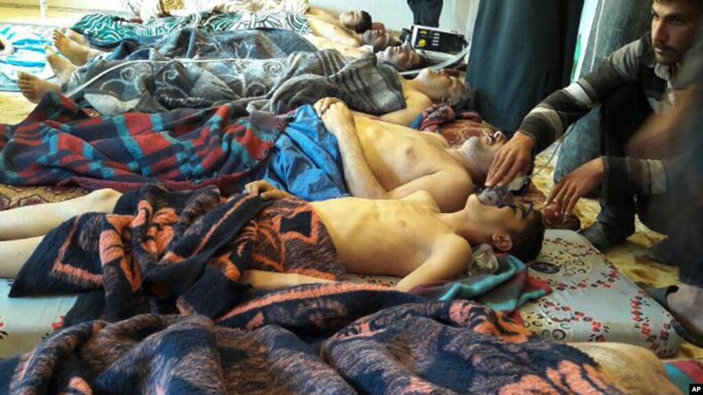 Nạn nhân trong vụ tấn công bằng vũ khí hóa học tại Khan Sheikhoun, tỉnh Idlib province, Syria, 4 tháng Tư, 2017.