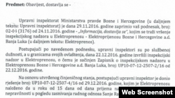 Obavijest Upravnog inspektorata