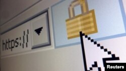 A lock icon, signifying an encrypted Internet connection, is seen on an Internet Explorer browser in a photo illustration in Paris, April 15, 2014.