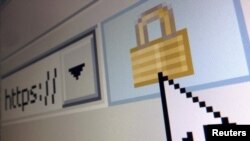 A lock icon, signifying an encrypted Internet connection, is seen on an Internet Explorer browser in a photo illustration in Paris, April 15, 2014.