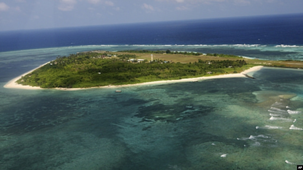 位于南中国海菲律宾西海岸外与中国有主权争议的中业岛 