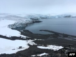 The Collins glacier on King George Island has retreated in the last 10 years and shows signs of fragility, in the Antarctic, Feb. 2, 2018.