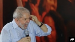 L'ancien président brésilien Luiz Inacio Lula da Silva à Sao Paulo, au Brésil, le jeudi 25 janvier 2018. . (AP Photo / André Penner)