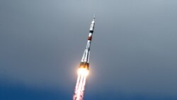 The Soyuz MS-16 lifts off from Site 31 at the Baikonur Cosmodrome in Kazakhstan Thursday, April 9, 2020 sending Expedition 63 crewmembers Chris Cassidy of NASA and Anatoly Ivanishin and Ivan Vagner of Roscosmos into orbit for a six-hour flight to the Inte