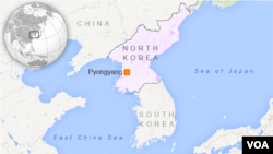 Map showing North Korea where it meets China and South Korea.