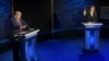 TOPSHOT - Former US President and Republican presidential candidate Donald Trump speaks during a presidential debate with US Vice President and Democratic presidential candidate Kamala Harris at the National Constitution Center in Philadelphia, Pennsylvan