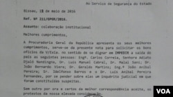 Carta do PGR da Guiné-Bissau a impedir saída de membros do Governo