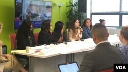 The Center for Migrant Rights hosts a discussion on exploitation of immigrant women workers, Sept.12, 2017, in Washington. The group, made of migrant workers, advocates and policy experts, discussed flaws in U.S. guest worker programs, while sharing personal stories of exploitation from recruitment throughout employment.