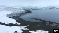 The Collins glacier on King George Island has retreated in the last 10 years and shows signs of fragility, in the Antarctic, Feb. 2, 2018.