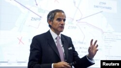 رافائل گروسی، مدیرکل آژانس بین‌المللی انرژی اتمی، در نشست فصلی شورای حکام آژانس در وین، پایتخت اتریش. دوشنبه ١٢ سپتامبر ٢٠٢٢