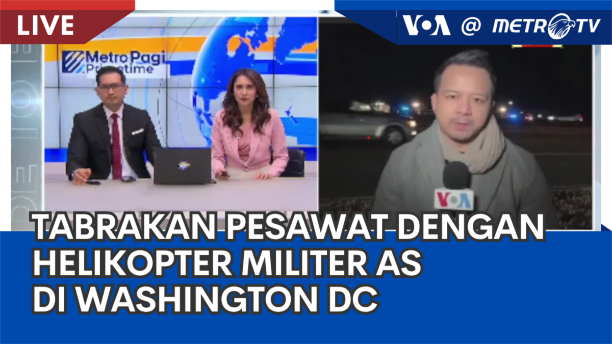 Pesawat Penumpang Tabrakan dengan Helikopter Militer di Washington DC