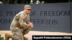  US-Thai army recruiter and an Afghanistan veteran Nattapol Chaloyphian paid respect to fallen soldiers at City of Alhambra Veterans Memorial.