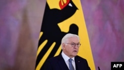 German President Frank-Walter Steinmeier delivers a speech on his decision to dissolve the parliament at Bellevue Palace in Berlin on Dec. 27, 2024. 