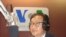 Sam Rainsy, leader of SRP, talks to VOA Khmer on 'Hello VOA', while visiting Washington DC, on Thursday. 