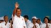 FILE - Cambodian Prime Minister Hun Sen waves to supporters during his Cambodian People's Party's campaign in Phnom Penh, Cambodia, Saturday, July 7, 2018. (AP Photo/Heng Sinith)