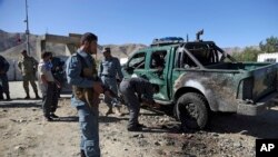 아프가니스탄에서 지난 9월 발생한 차량을 이용한 폭탄 공격 현장.