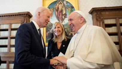 Tổng thống Mỹ Biden gặp Giáo hoàng Phanxicô hôm 29/10/2021 ở Vatican.