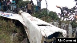 Restos do avião que caiu em Machipanda, Moçambique