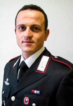 This picture released by the Italian Carabinieri Press Office on Feb. 22, 2021, shows late Carabinieri officer Vittorio Iacovacci, who was killed in an ambush on Monday with the Italian Ambassador to Congo Luca Attanasio.