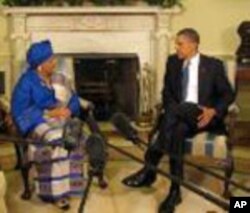 Rais Ellen Johnson Sirleaf na rais Barack Obama