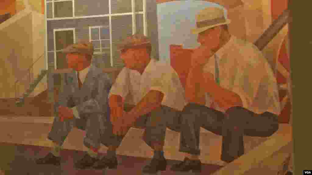 Ben Shahn details American life in vivid detail in his expansive mural
