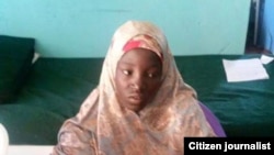 Nữ sinh Amina Ali Nkeki, 19 tuổi, được giải cứu trong khu rừng ở bang Borno.