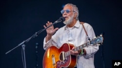 FILE - Yusuf Islam, known during his early musical career by his stage name Cat Stevens, performs during Glastonbury Festival in Worthy Farm, Somerset, England, June 25, 2023.