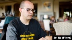 FILE - Venture capitalist Dave McClure at the 2010 South by Southwest, the tech, music, gaming and film conference and festival in Austin, Texas.