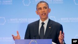 President Barack Obama speaks at the Countering Violent Extremism (CVE) Summit, Feb. 19, 2015, at the State Department in Washington. 