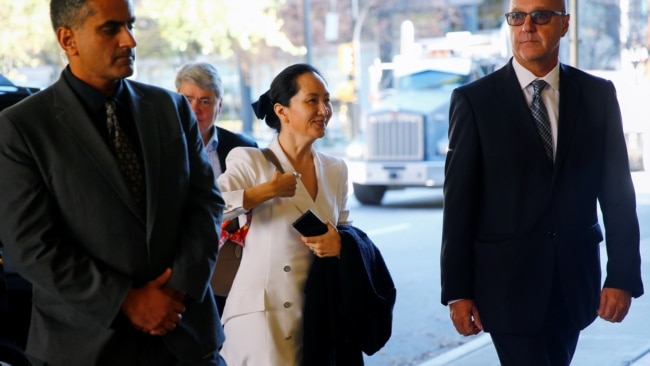 中国华为公司首席财务官孟晚舟前往加拿大温哥华一家法庭继续出席庭审。(2019年9月30日)