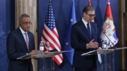 Predsednik Srbije Aleksandar Vučić i zamenika američkog državnog sekretara za upravljanje i resurse Ričard Verma na konferenciji za novinare u Beogradu (Foto: FoNet/Milica Vučković)