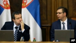 Predsednik i potpredsednik Vlada Srbije Ivica Dačić i Aleksandar Vučić (arhivski snimak)