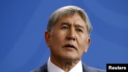 FILE - Kyrgyzstan's President Almazbek Atambayev.