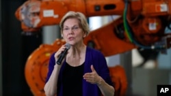 Democratic presidential candidate Sen. Elizabeth Warren, D-Mass., speaks at Focus: HOPE in Detroit, June 4, 2019. 