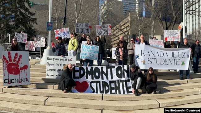 Skup podšrke studentima u Edmontonu, 22. februar 2025. (Courtesy/Iva Stojanović)