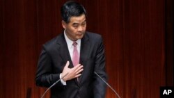 Kepala eksekutif Hong Kong Leung Chun-ying menegaskan bahwa dia tidak akan mundur (foto: dok).