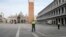 The almost empty St. Mark?s Square is seen after the Italian government imposed a virtual lockdown on the north of Italy including Venice to try to contain a coronavirus outbreak, in Venice, Italy, March 9, 2020. REUTERS/Manuel Silvestri.