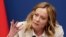 FILE - Italy's Prime Minister Giorgia Meloni attends her end-of-year news conference in Rome, Italy, January 9, 2025. 