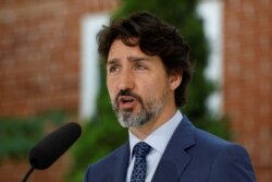 FILE - Canada's Prime Minister Justin Trudeau speaks during a news conference at Rideau Cottage in Ottawa, Ontario, Canada, June 22, 2020.